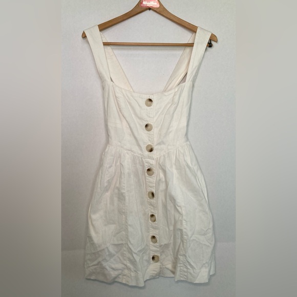 Free People 🟣 GUC Size 6 Carolina White Button-Up Mini Dress **note - Picture 3 of 16
